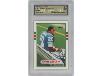 1989 Topps Traded Barry Sanders Rookie USA 9