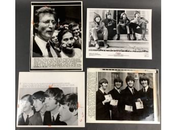 Lot Of (4) Beatles AP Wire/ Press Photos