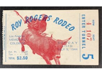 Original 1944 Roy Rogers Rodeo Ticket