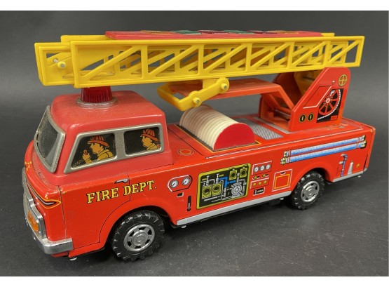 Vintage Tin Fire Truck Toy