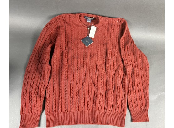 Brand New With Tags Mens Brooks Brothers Saxxon Wool Sweater Size Medium