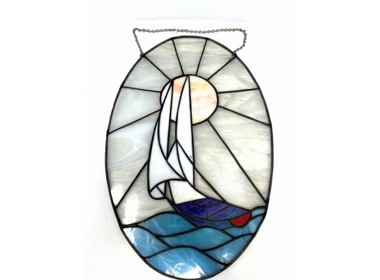 Large Nautical Stained Glass Window Hanging