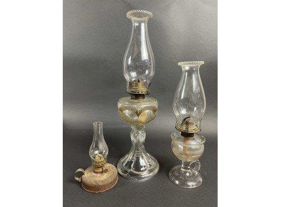 Collection Of Vintage Oil Lamps