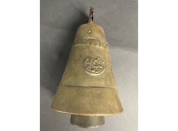 Large Antique Bell With Stamped Motif
