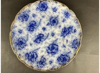 Antique Warwick Flow Blue Pansy Large Dish Platter