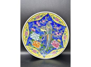 Stunning Vintage Satsuma Birds Of Paradise Japanese Porcelain Plate