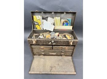 Older Craftsman Machinists Toolbox Full Of Machinist Tools And More!!!!
