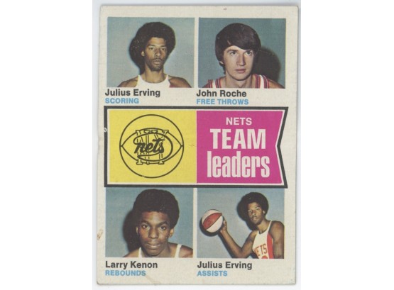 1974 Topps Nets Leaders W/ Julius Erving