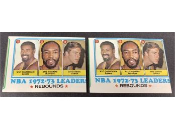 Lot Of (2) 1973 Topps NBA Rebound Leaders W/ Wilt Chamberlain