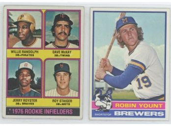 1976 Topps Robin Yount Second Year And Willie Randolph Rookie (2) Card Lot