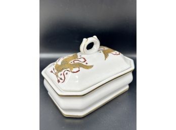 Vintage Eagle Decorated Porcelain Covered Dish