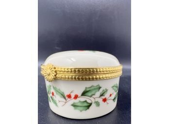 Vintage Lenox Trinket Box Christmas Holly