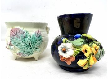 Vintage Ceramic Vases 3.5' Majolica Etc