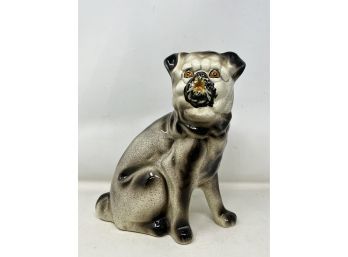 Vintage Pug Statue Staffordshire Style