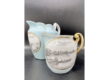 Antique Victorian Souvenir Cups - Mystic, CT