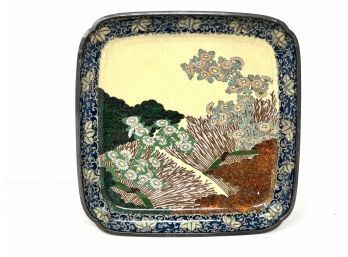 Beautiful Japanese Cloisonne Footed Tray/dish