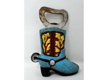 Painted Cast Iron Cowboy Boot Bottle Opener