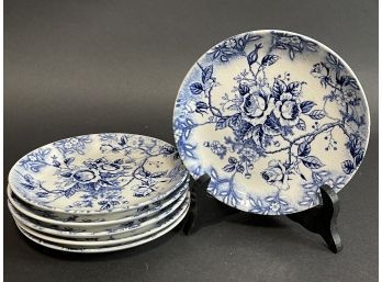 Lot Of Blue And White Porcelain Plates Marked Japan