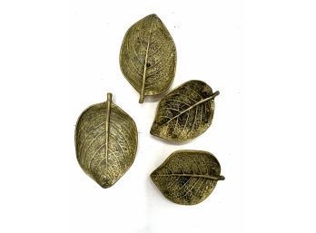 Collection Of Vintage Brass Leaves Very Heavy Beautiful Detail