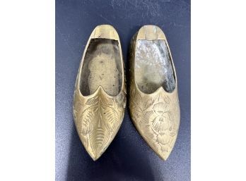Vintage Decorative Brass Shoes Slippers 2'