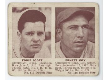 1941 Double Play Eddie Joost/ Ernest Koy