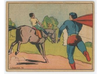 1940 Superman Gum #21 The Runaway Horse