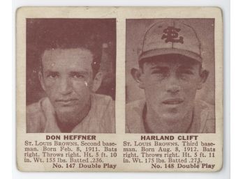 1941 Double Play Don Heffner/ Harland Clift