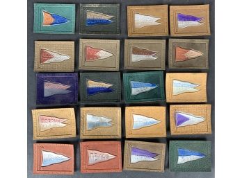Lot Of (20) Early 1900s College Pennant Tobacco Leather Premiums