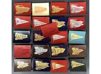 Lot Of (21) Early 1900s College Pennant Tobacco Leather Premiums