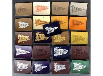 Lot Of (21) Early 1900s College Pennant Tobacco Leather Premiums