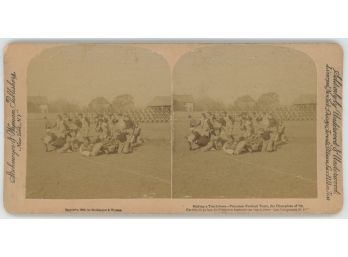 Original 1893 Princeton Football Stereo View 'Making A Touchdown, Champions Of '93'