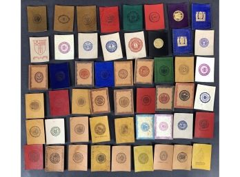 Lot Of (48) Early 1900s College Seal Tobacco Leather Premiums