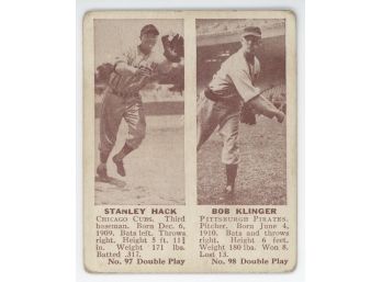 1941 Double Play Stan Hack/ Bob Klinger