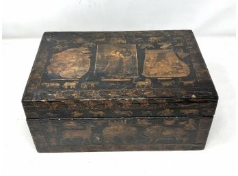 Antique Decoupage Box Circa 1840