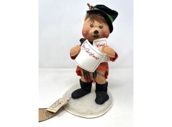 Vintage Annalee Caroling Bear 10' With Tags
