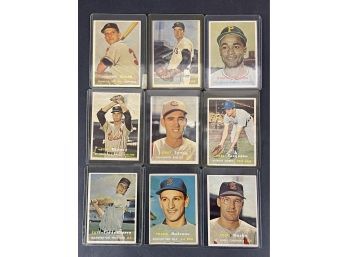 Lot Of 9 1957 Topps Baseball Cards  #12