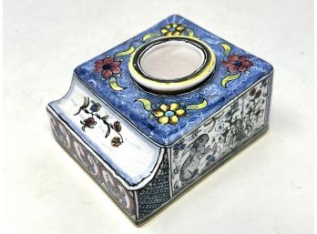 Handpainted Signed Portugal Inkwell