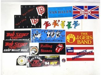 Great Lot Of Vintage Band Bumper Stickers Various Sizes