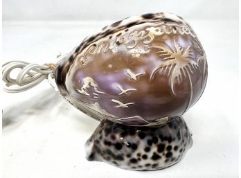 Vintage Carved Seashell Lamp