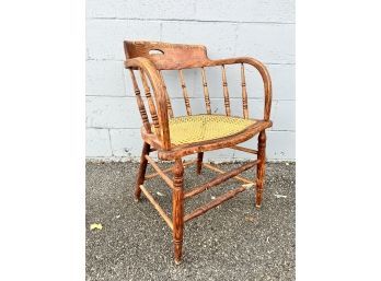 Oak Captains Chair With Cane Seat