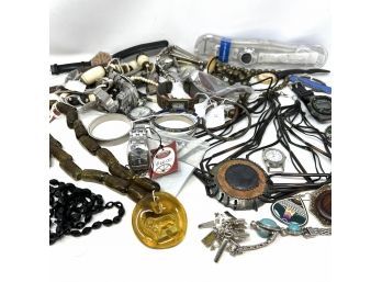 Large Collection Of Costume Jewelry (Lot 7) Many Watch Parts/pieces