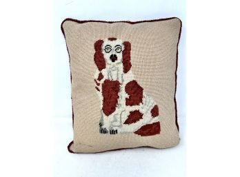Embroidered Dog Decorative Pillow