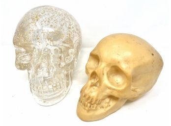 Vintage Skull Model Lot - One Is Signed, Lucite