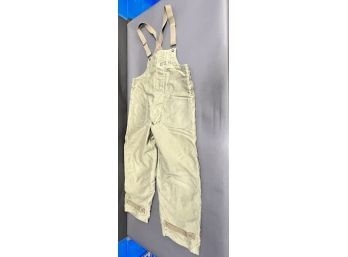 40s US Navy Cold Weather Deck Bibs  USN Stencil, Wool Lined, Deck Pants, Overalls Sz. Small