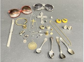 Lot Of Collectibles And Costume Jewelry, Sterling