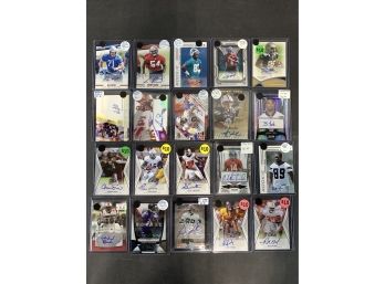 Lot Of (20) Football Autographed Cards