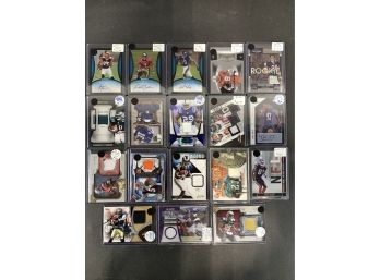 Lot Of (18) Football Autographed And Game Used Relic Cards
