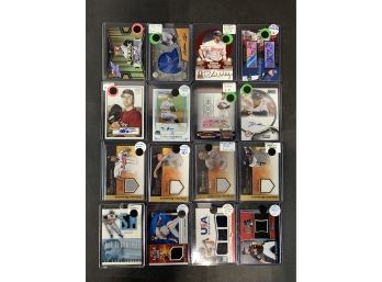 Lot Of (16) Baseball Autographed And Game Used Relic Cards