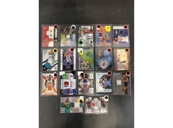 Lot Of (17) Basketball Game Used Relic Cards