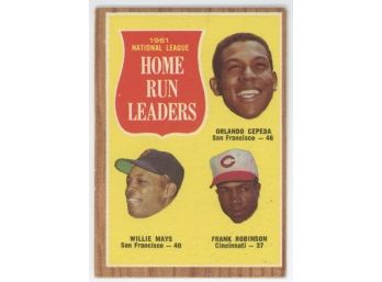 1962 Topps HR Leaders W/ Willie Mays, Frank Robinson And Orlando Cepeda